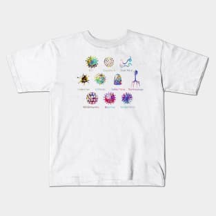 Diagram showing different kinds of viruses Kids T-Shirt